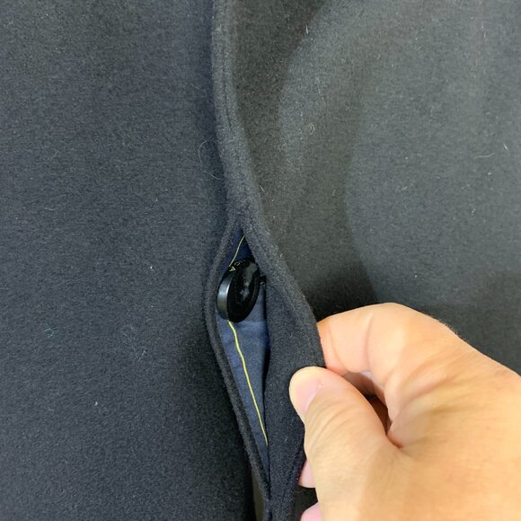 Nautica Overcoat Slater Mens 42R Black Wool Cashmere Trench Coat Jacket - Picture 3 of 16